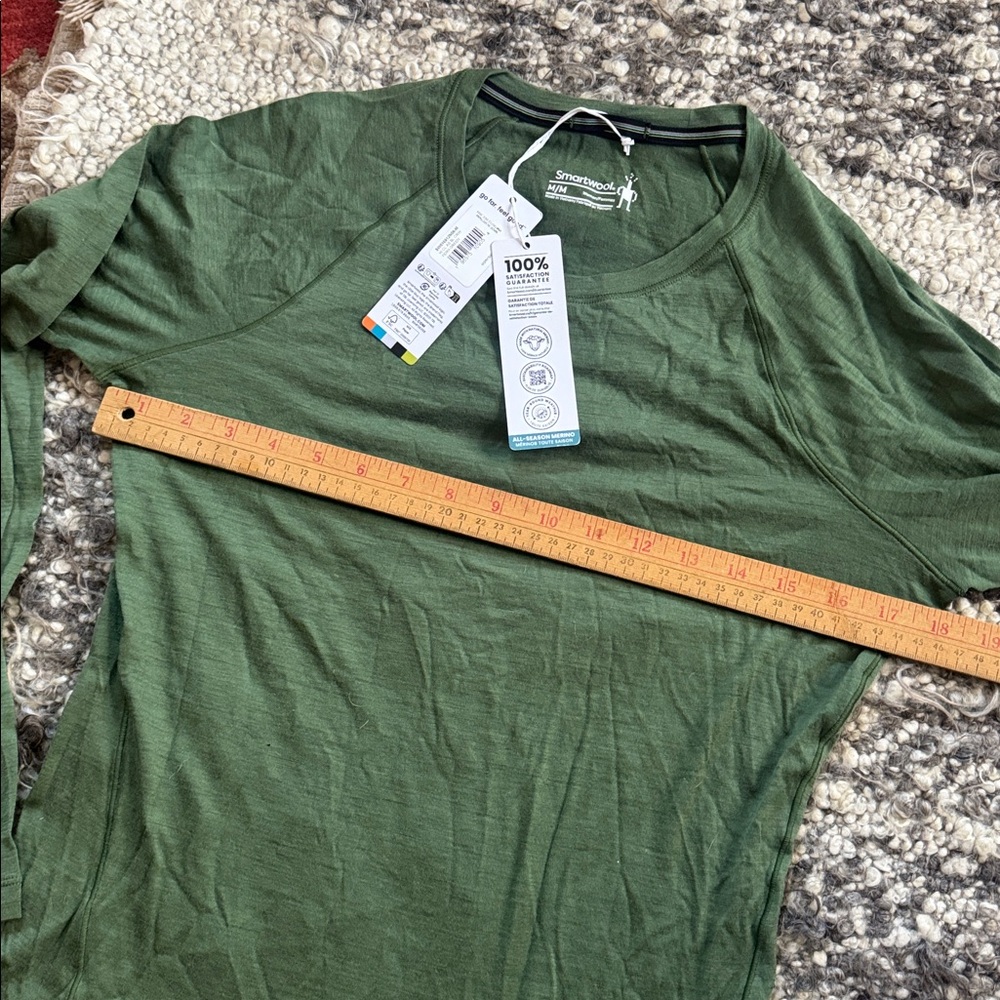 Smartwool everyday merino wool crew long sleeve top fern green women’s M NEW - Picture 6 of 9